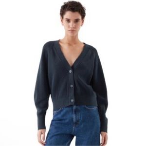 Cos ribbed cardigan navy
